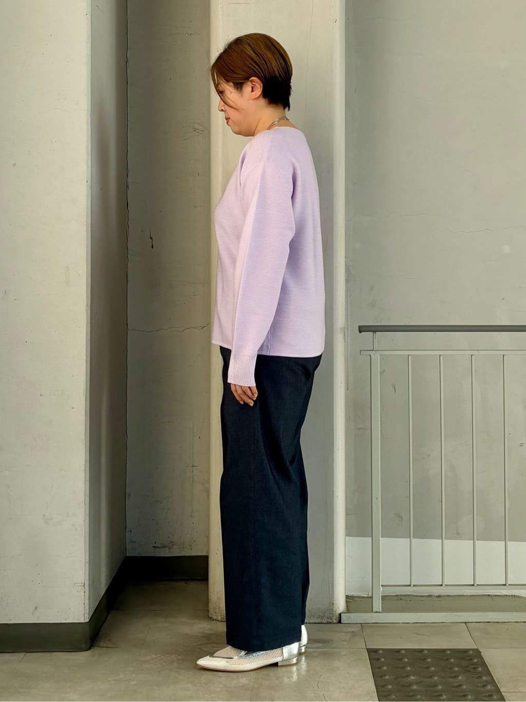 aiさんの「THE SHOP TK｜【S-XLサイズ/選べる6色】どこから見ても美しい ガーターニット/洗濯機OK」を使ったコーディネート
