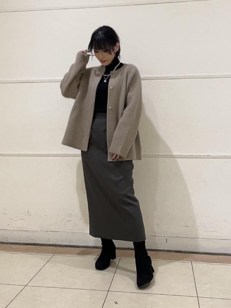 watanabeさんの「UNTITLED｜【軽アウター/ミドル丈】ウールニットコーディガン」を使ったコーディネート