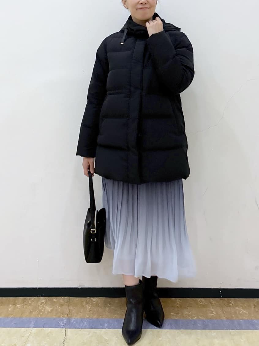 akariさんの「index｜KAWADAダウンドロストミドルコート【撥水／洗濯機OK／2WAY／静電気防止裏地】《XS～3L》」を使ったコーディネート