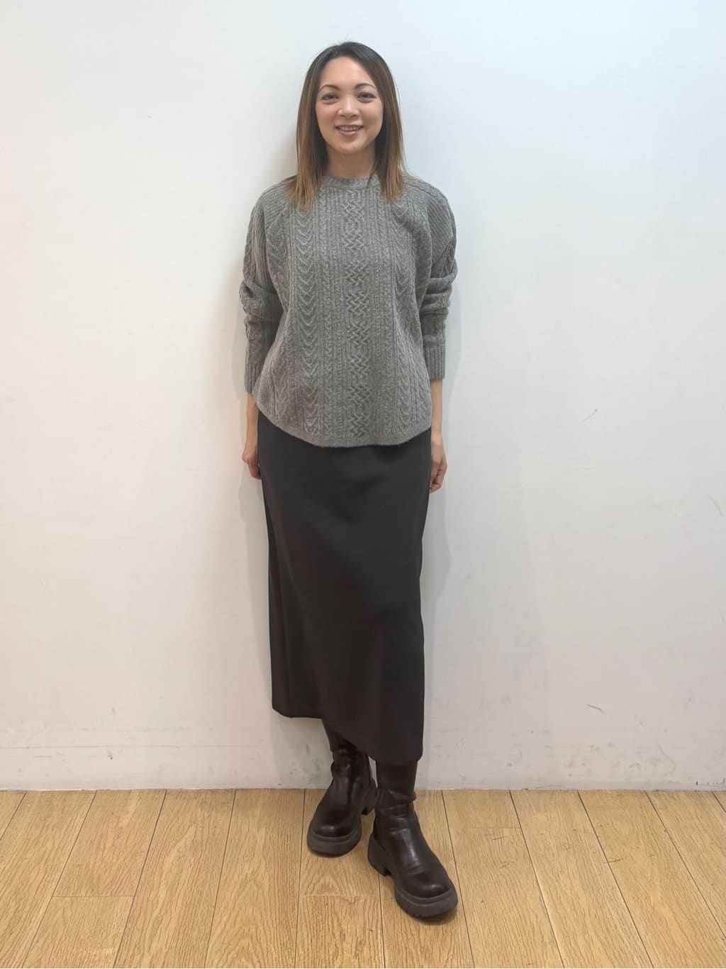 mikkoさんの「INDIVI｜【軽量／ウール混】ライトフォルム ロングコート」を使ったコーディネート