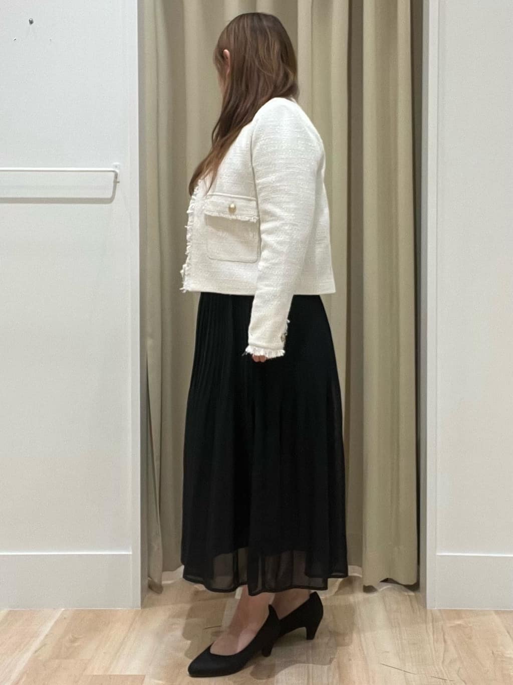たまさんの「grove｜【ハレの日・通勤】着回しできる上品ツイードジャケット」を使ったコーディネート