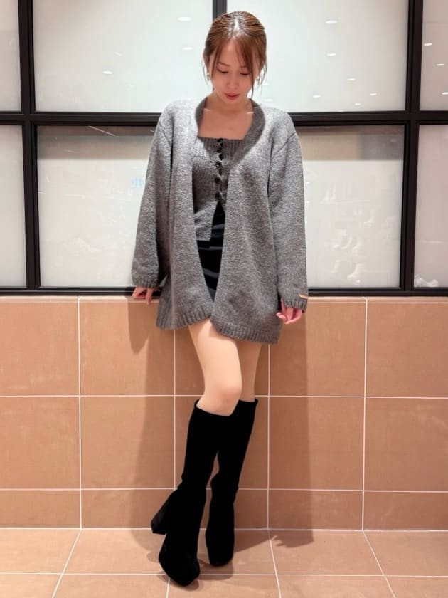 MIRINAさんの「ESPERANZA｜【ラク盛り/約12cm】ラク盛り厚底ロングブーツ」を使ったコーディネート