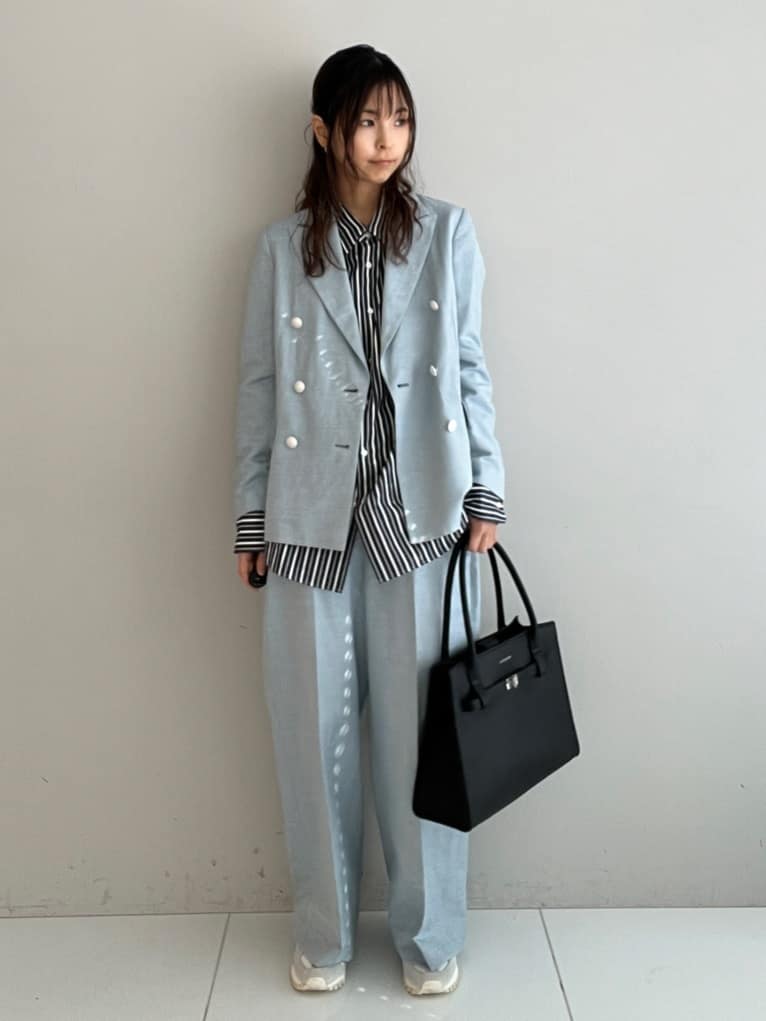 misaさんの「DRESSTERIOR｜【セットアップ可】リネンブレンドダブルブレストジャケット」を使ったコーディネート