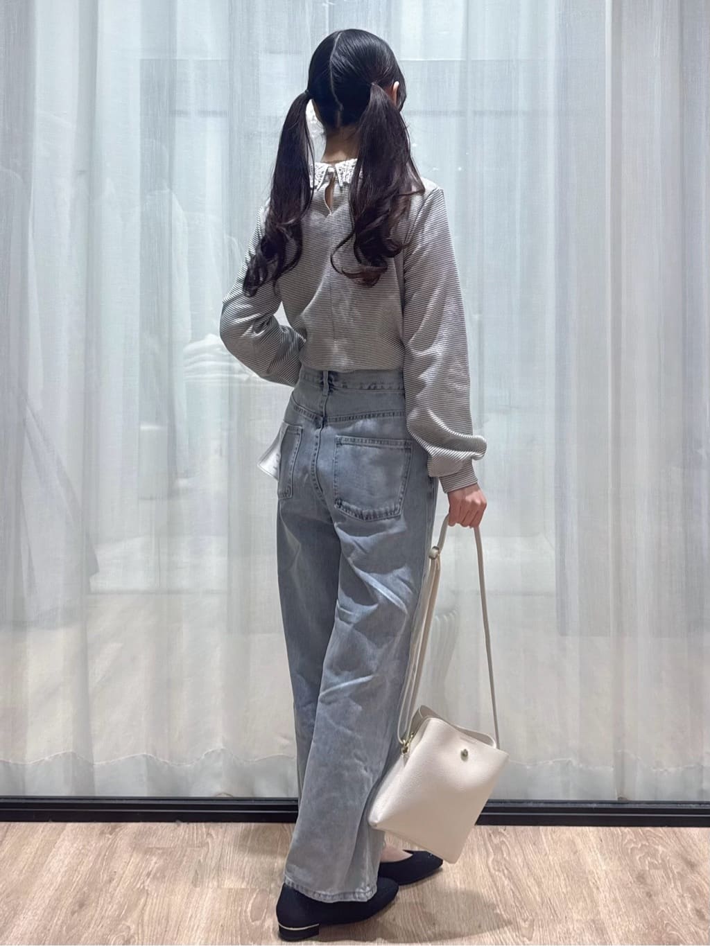 ぞうげさんの「OPAQUE.CLIP｜レース衿付きピケジャージトップス【洗濯機OK】」を使ったコーディネート