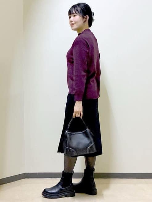  beni_gingerさんの「Reflect｜アーガイル柄ハイネックニット」を使ったコーディネート