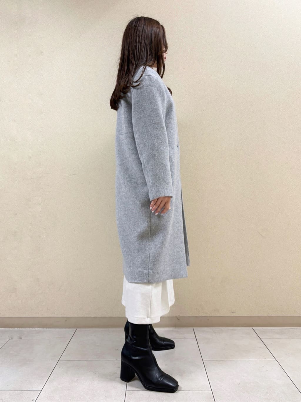 kahoさんの「INDIVI｜【軽量／ウール混】ライトフォルム ロングコート」を使ったコーディネート