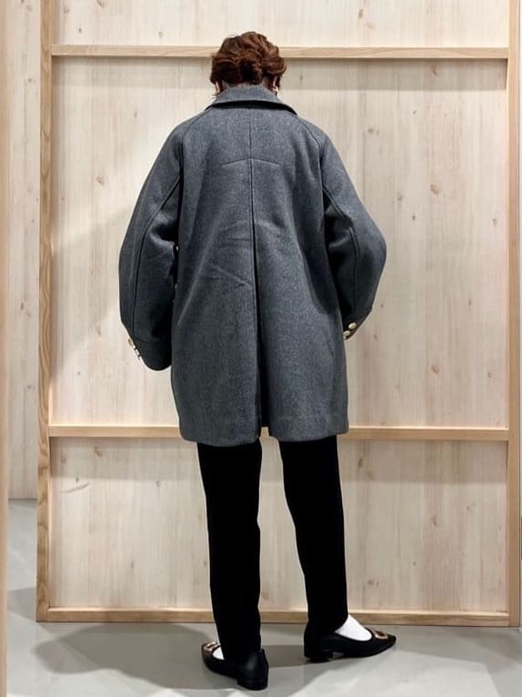 nakoさんの「THE SHOP TK｜クラシカルな装い ウールライクスタンドカラーコート」を使ったコーディネート
