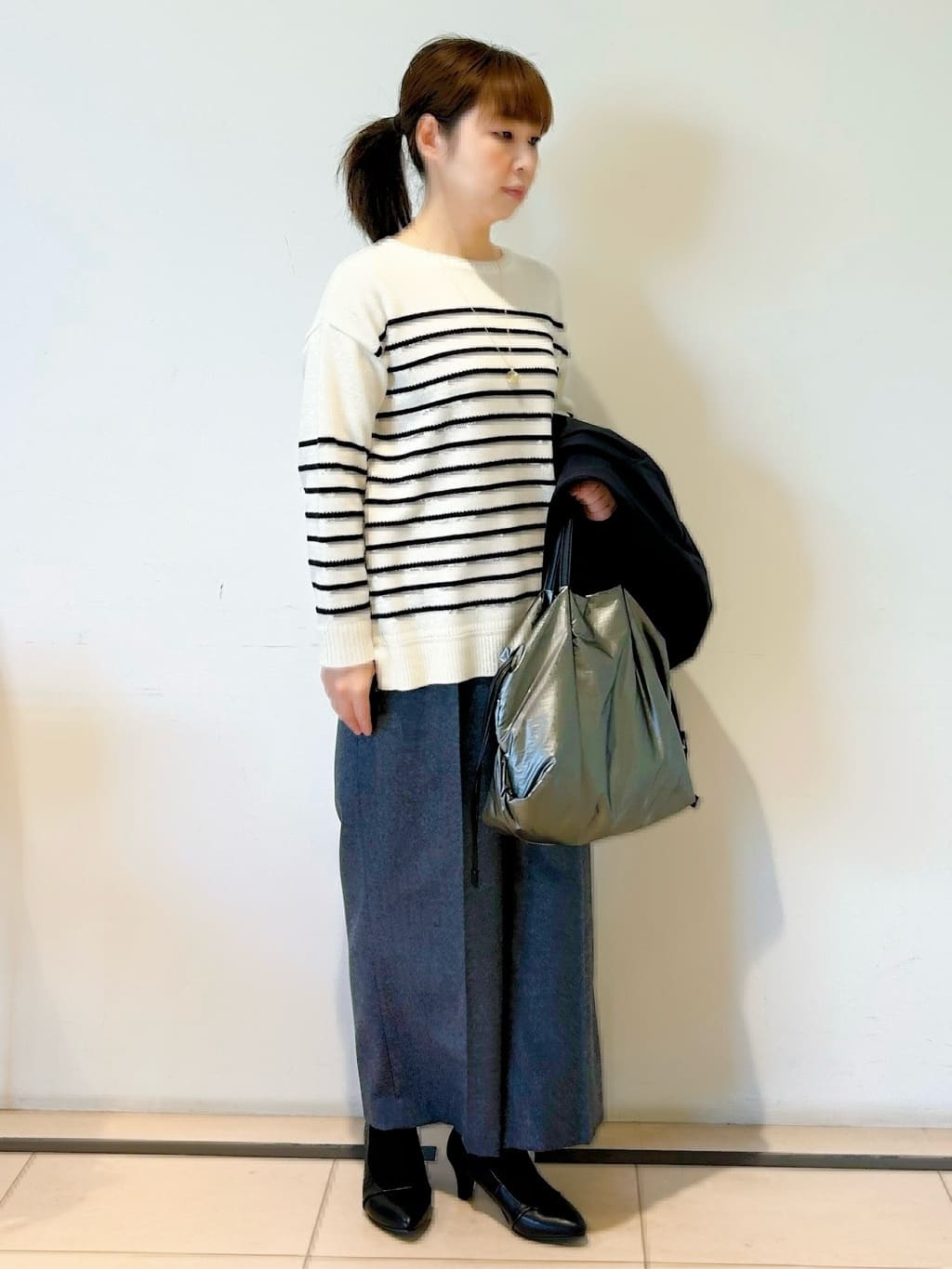ひーさんの「Reflect｜【腰周りすっきり◎】ワイドクロップドパンツ」を使ったコーディネート