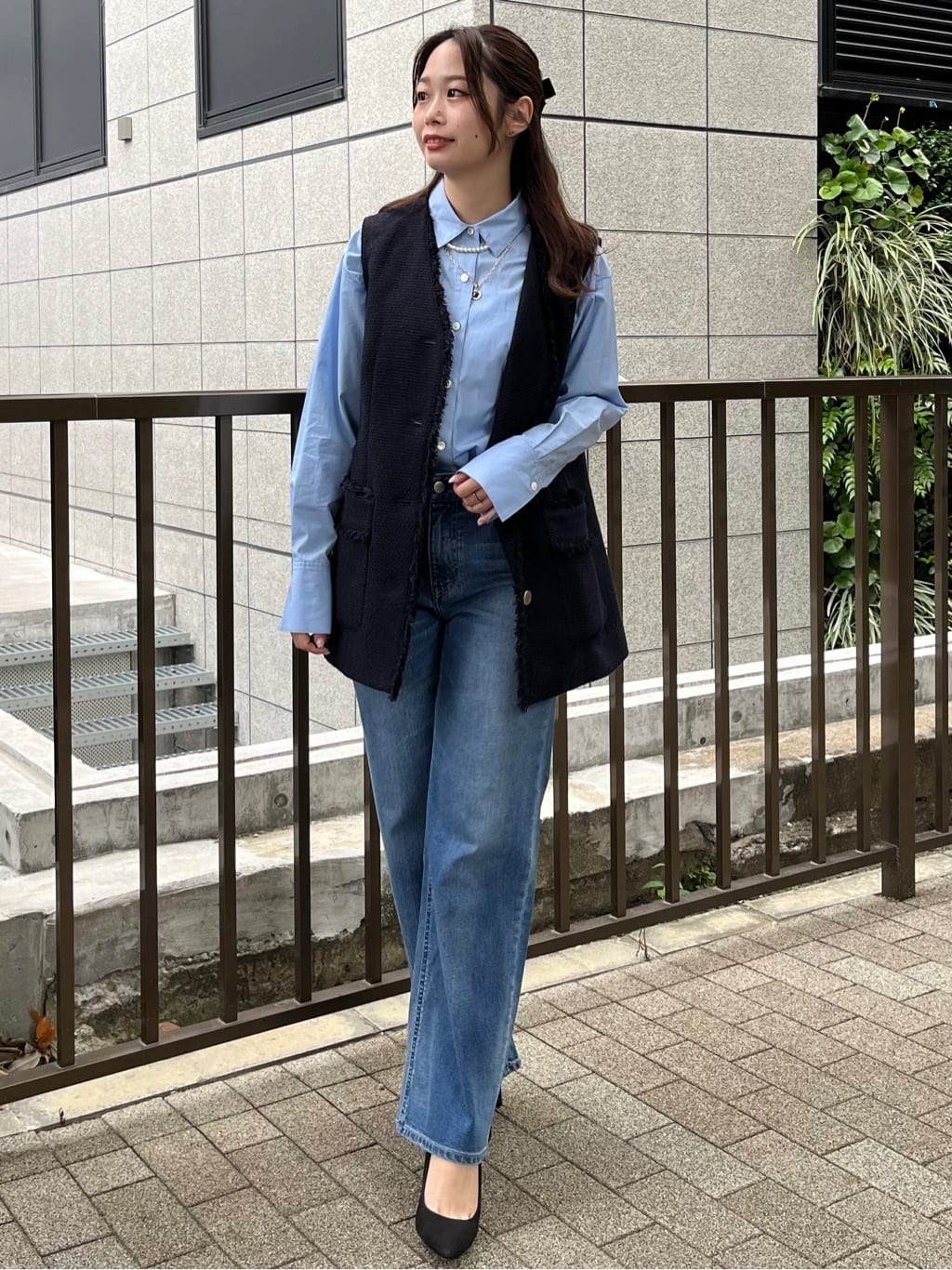 Saekoさんの「UNTITLED｜【オンオフ使える】スラブツイード ジレ」を使ったコーディネート