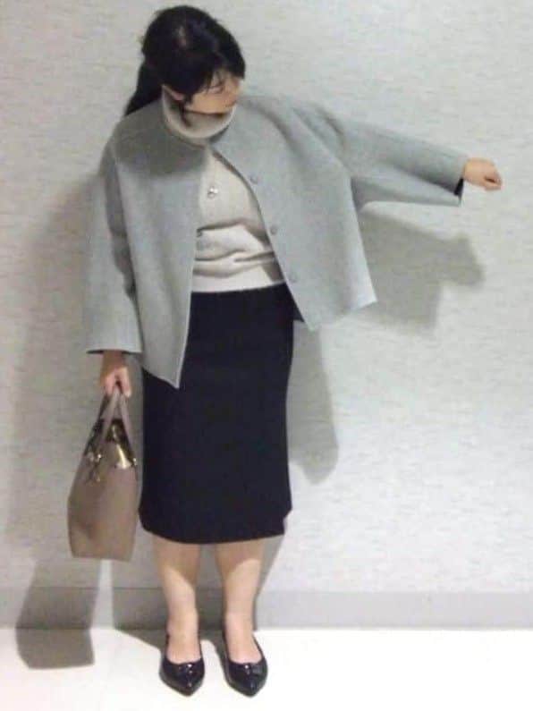 sakoさんの「Reflect｜【ほんのりラメ感◎】ふわふわフェザーヤーンハイネックニット」を使ったコーディネート