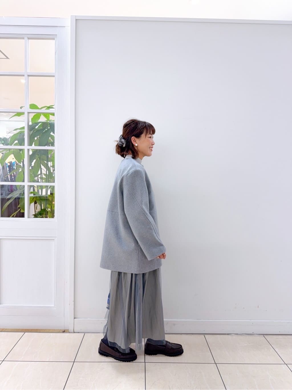 Osawaさんの「Dessin｜ウール混クルーネックコート」を使ったコーディネート