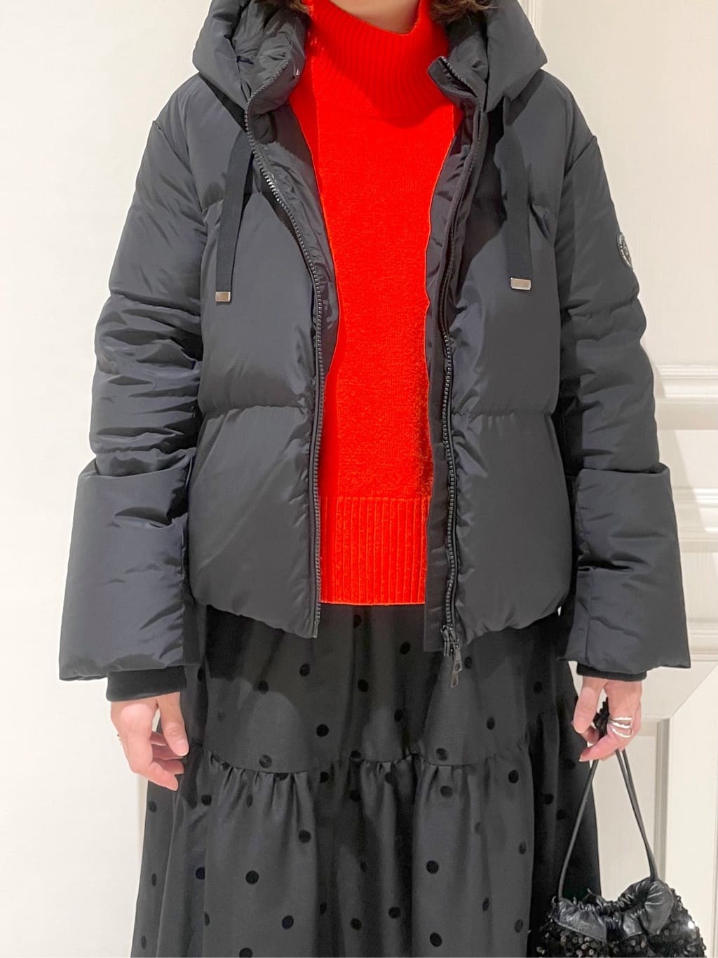 makiさんの「DRESSTERIOR｜スパンコール2WAY巾着バッグ」を使ったコーディネート
