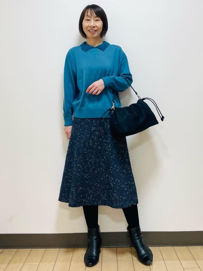 Riiさんの「Reflect｜【広がりすぎない／美シルエット◎】ツイードフレアスカート」を使ったコーディネート