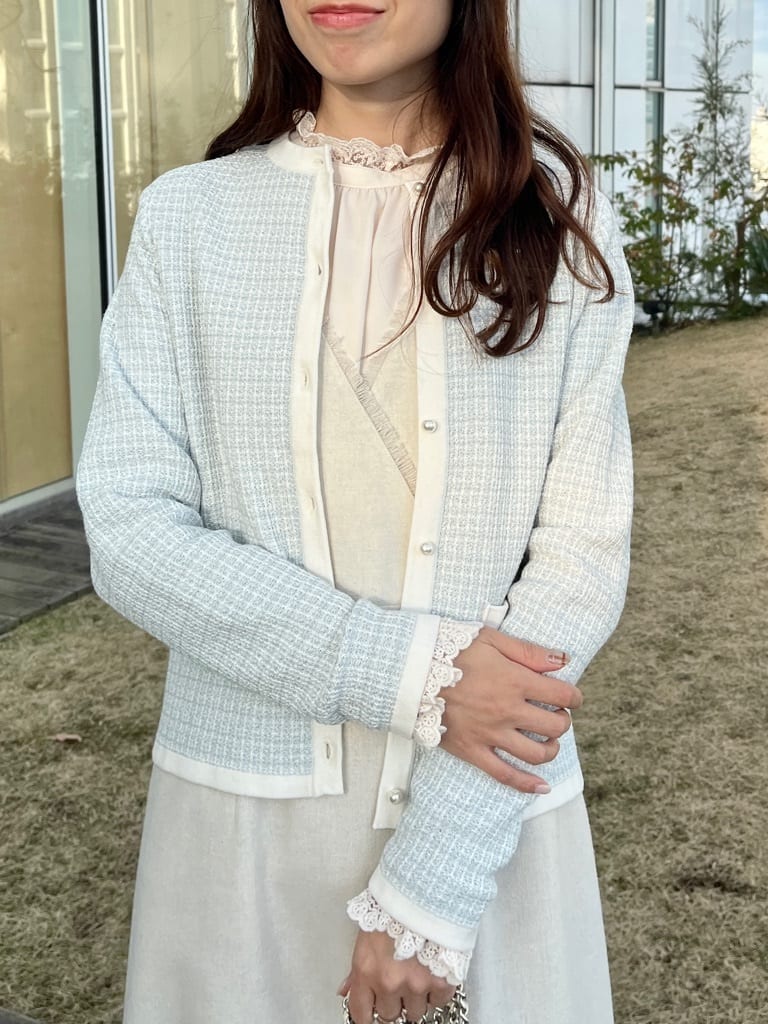 はばさんの「Couture brooch｜【ハレの日・通勤】フリンジツイードジャンスカ」を使ったコーディネート