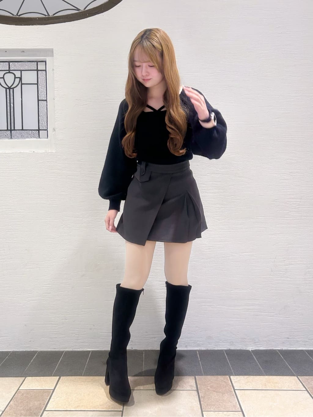 ゆうりさんの「ESPERANZA｜ゆる傾斜ロングブーツ」を使ったコーディネート