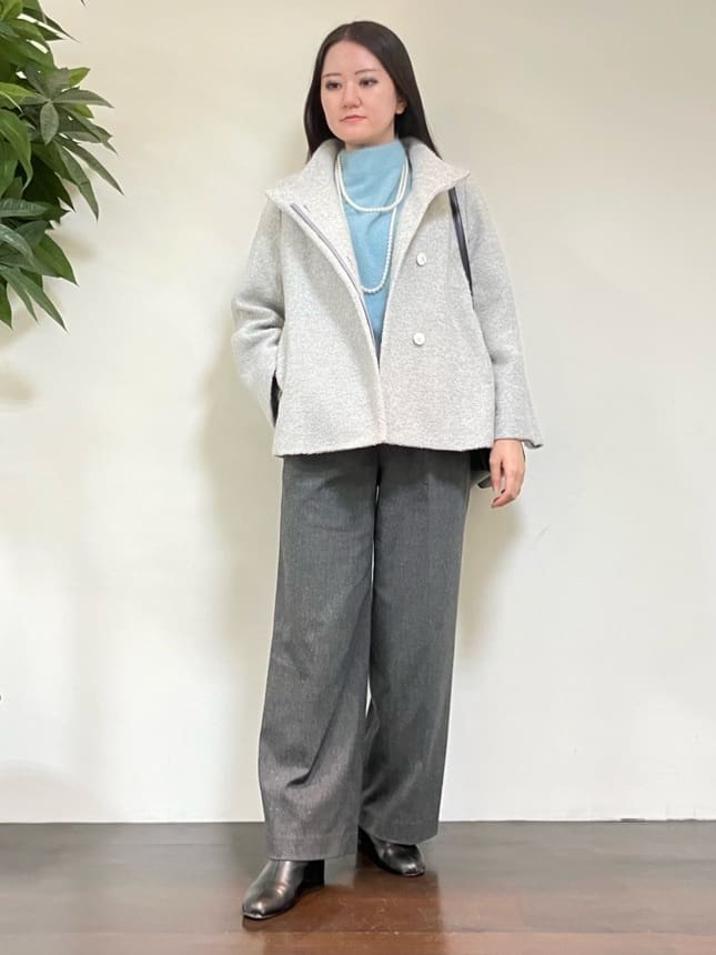 カレンさんの「UNTITLED｜【エレガント／ミディアウター】ミックスヘリンボンコート」を使ったコーディネート