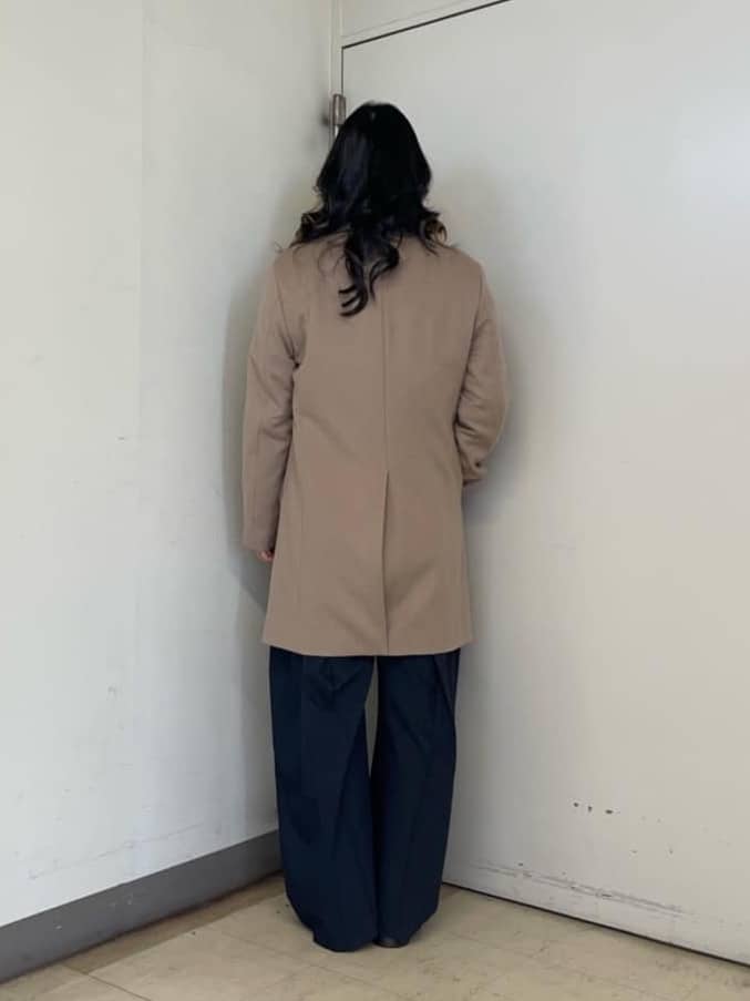 iwさんの「TAKEO KIKUCHI｜【ウールカシミヤブレンド】ビーバー調 スタンドカラー コート」を使ったコーディネート
