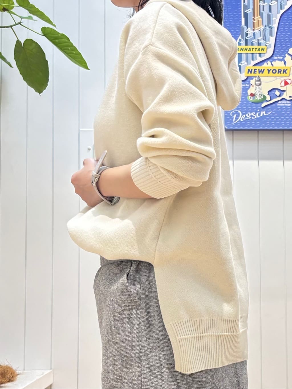OKADAさんの「Dessin｜【洗える／体型カバー】ちょうどいいニットパーカ」を使ったコーディネート