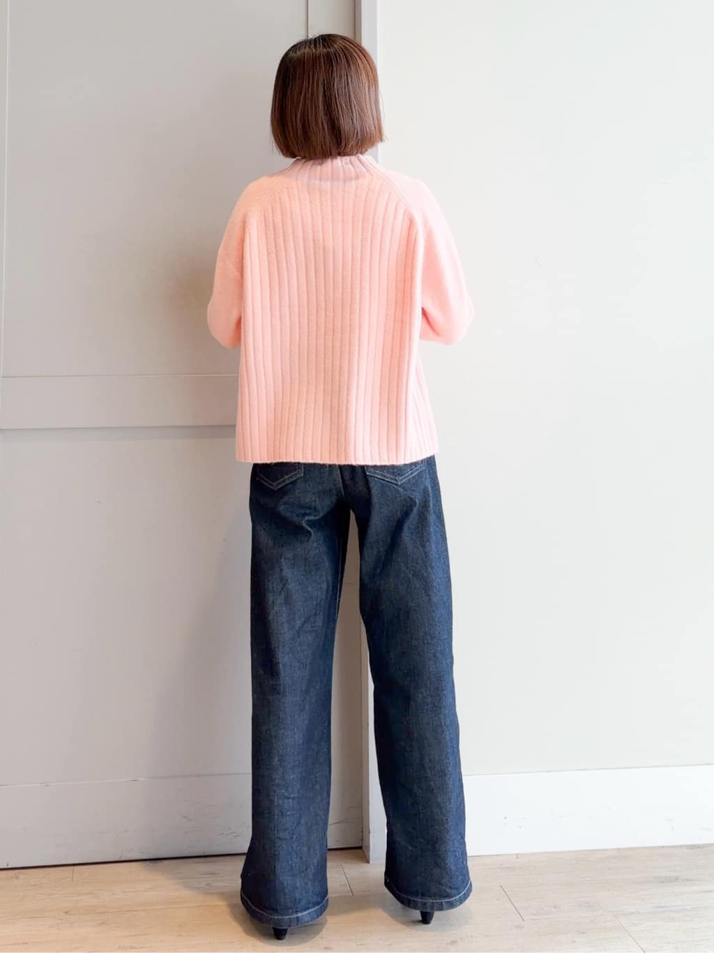 yamakoさんの「grove｜【洗える】バックリブ切替ニット」を使ったコーディネート