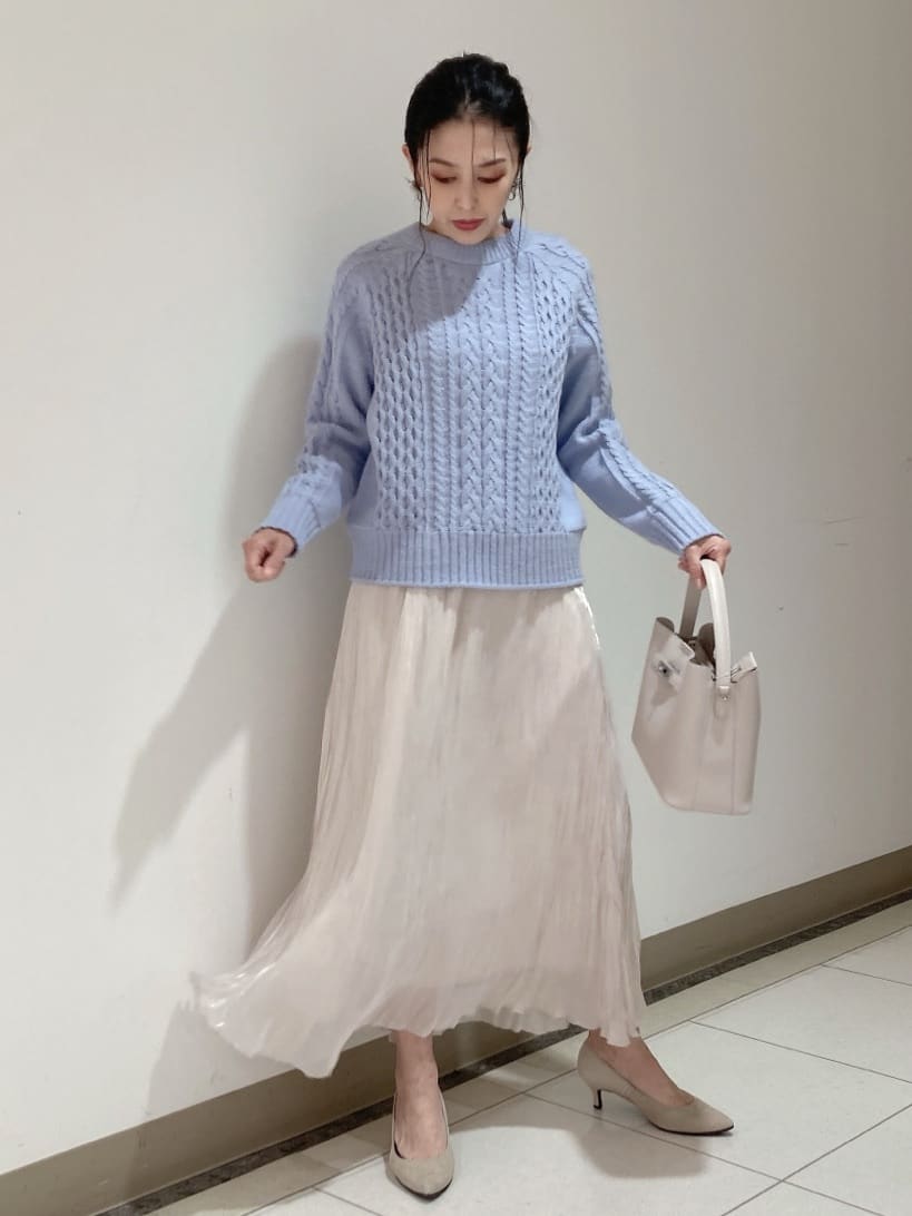 環さんの「UNTITLED｜【洗える】スポンディッシュ ケーブル柄ニット」を使ったコーディネート