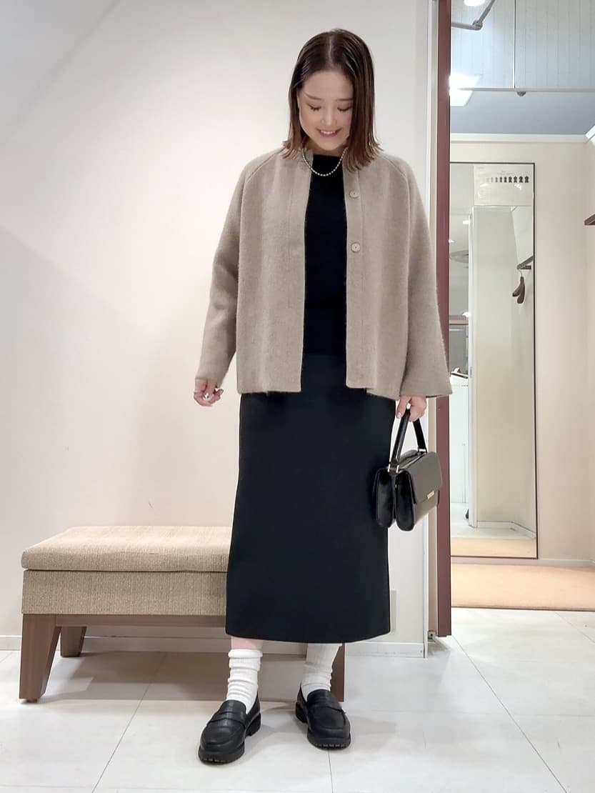 YUIさんの「UNTITLED｜【軽アウター/ミドル丈】ウールニットコーディガン」を使ったコーディネート