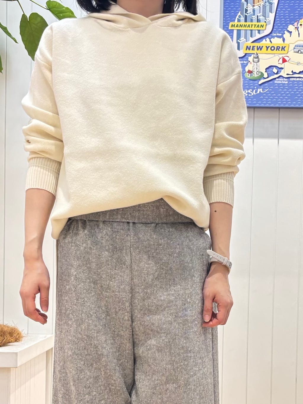 OKADAさんの「Dessin｜【洗える／体型カバー】ちょうどいいニットパーカ」を使ったコーディネート