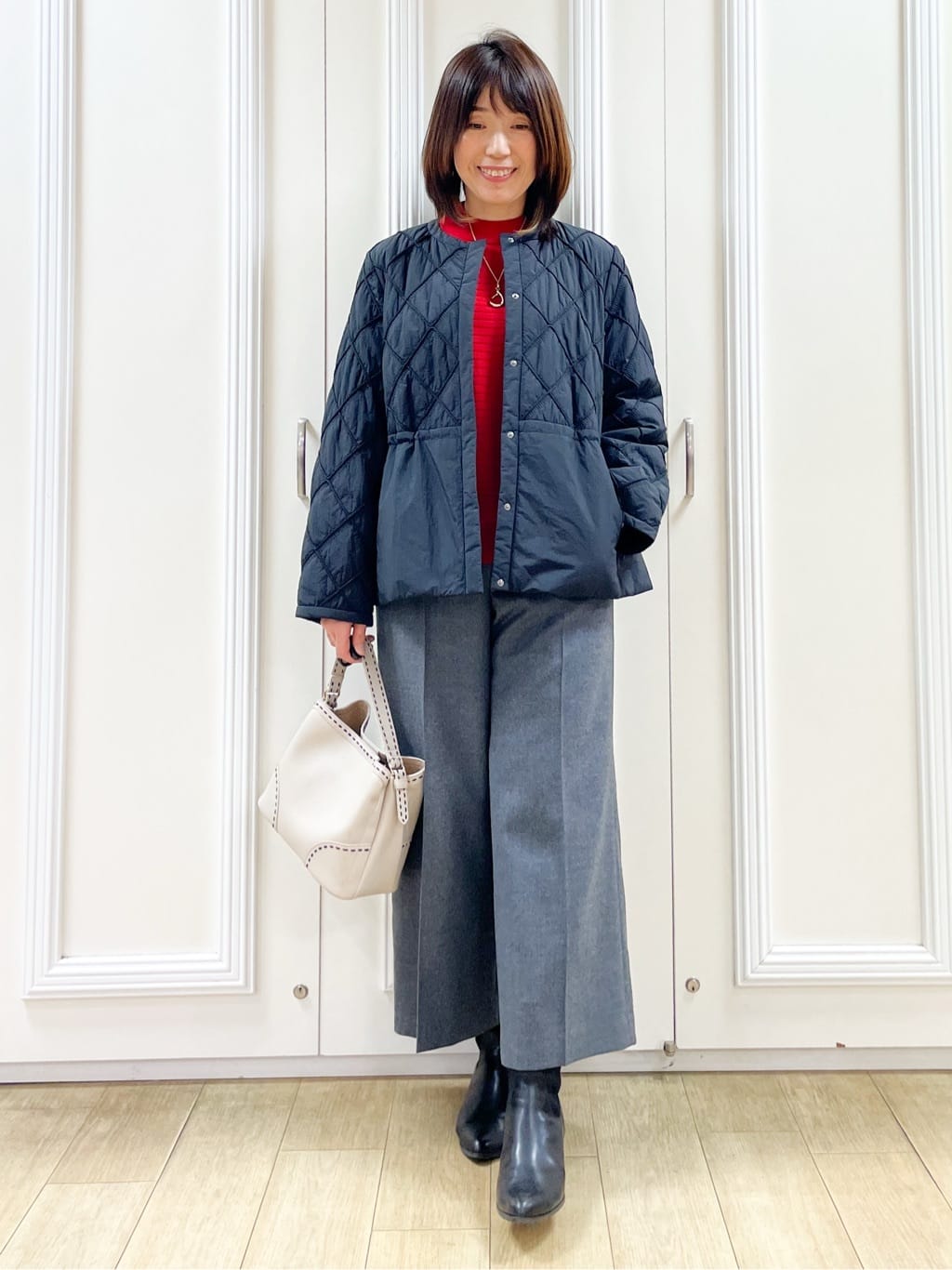 めいさんの「Reflect｜【腰周りすっきり◎】ワイドクロップドパンツ」を使ったコーディネート