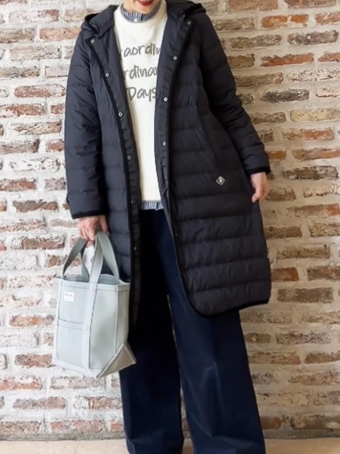 Yasucoさんの「Dessin｜【撥水・2WAY】ミュラーダウンコートロング丈」を使ったコーディネート