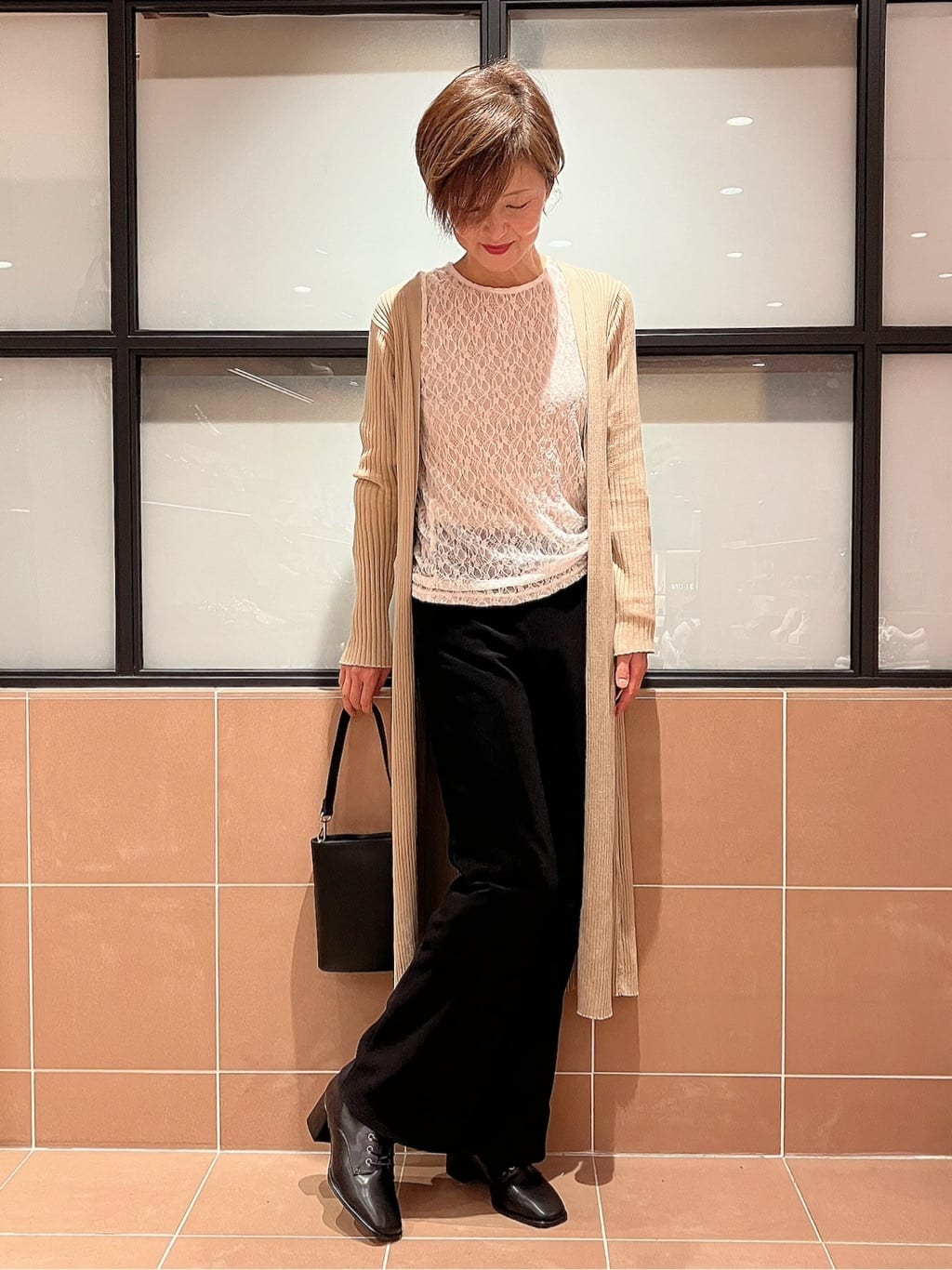 Ｋさんの「ESPERANZA｜フェイクファーハンドル3WAYミニショルダーバッグ」を使ったコーディネート