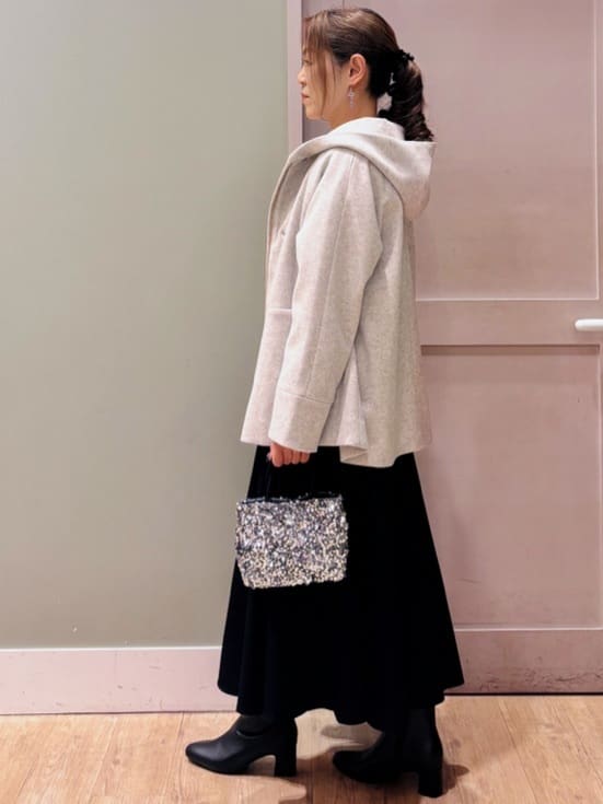 Komi☆さんの「grove｜フーデットミドルコート」を使ったコーディネート