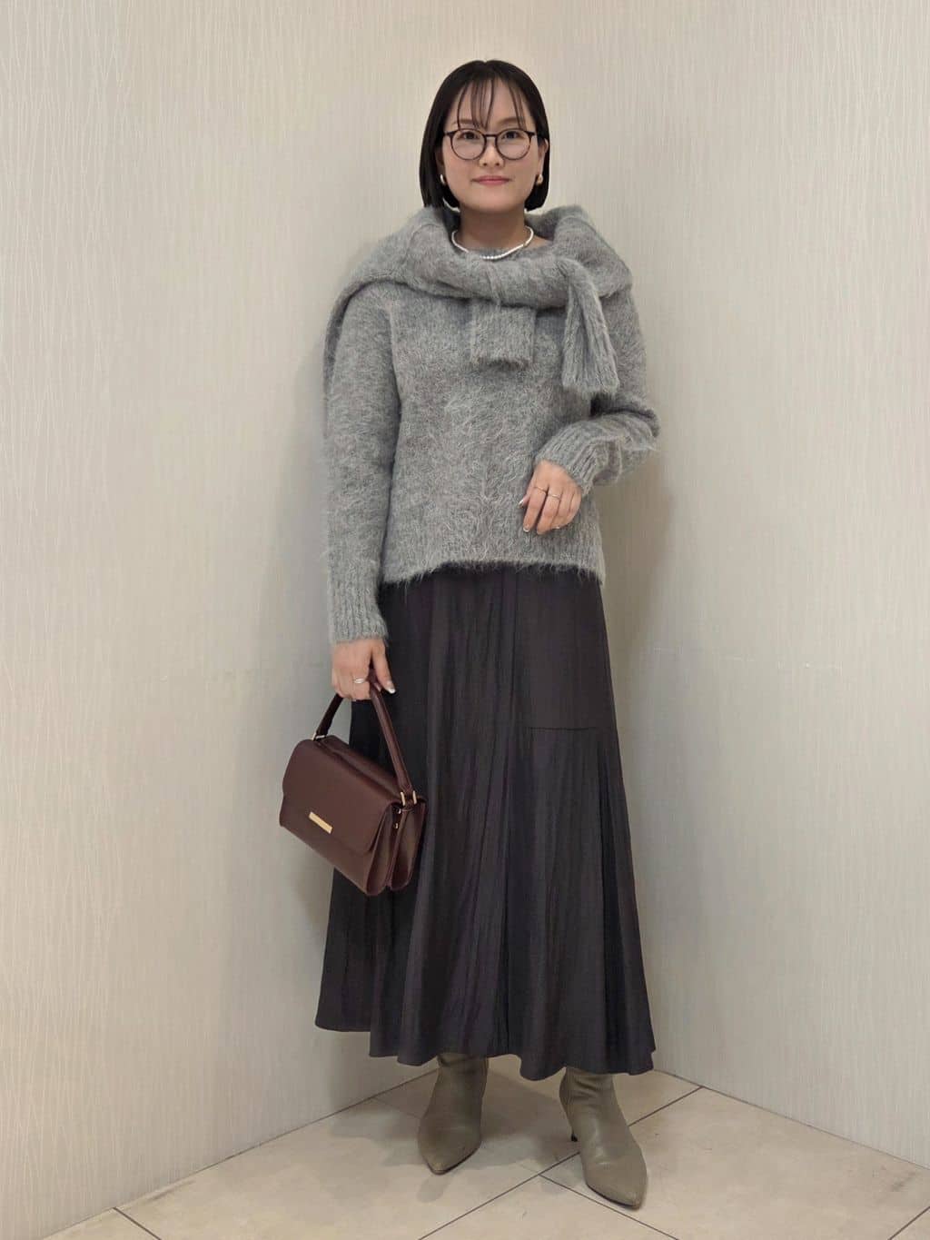 naokoさんの「UNTITLED｜【ゆったり】アルパカ混シャギー カーディガン」を使ったコーディネート