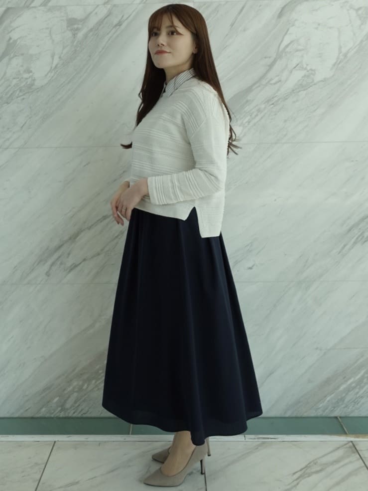 sayaさんの「COUP DE CHANCE｜【手洗い可／日本製】和紙ニットプルオーバー」を使ったコーディネート