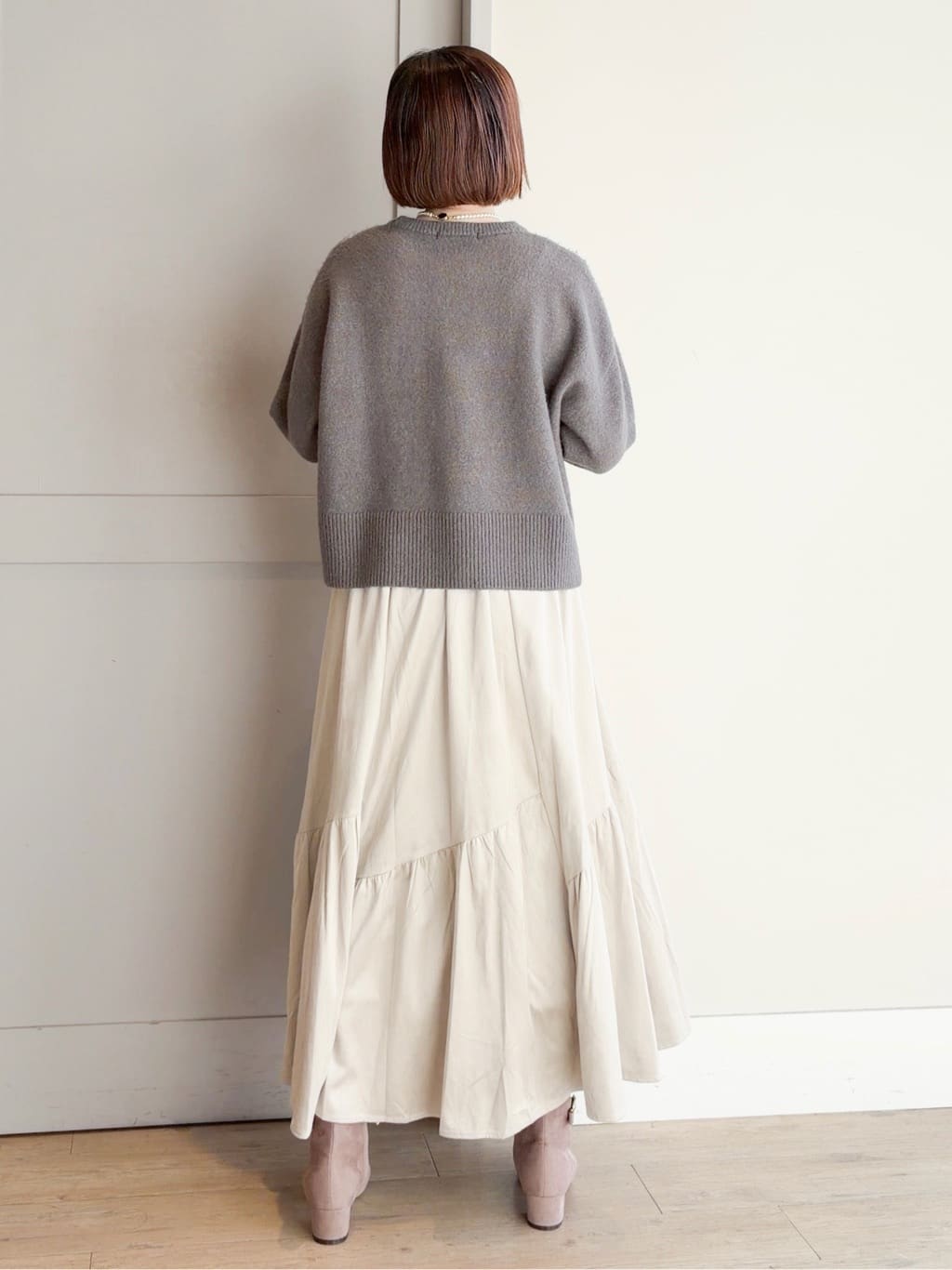 yamakoさんの「grove｜【洗える】レイヤードにもおすすめ！サイド釦ニット」を使ったコーディネート