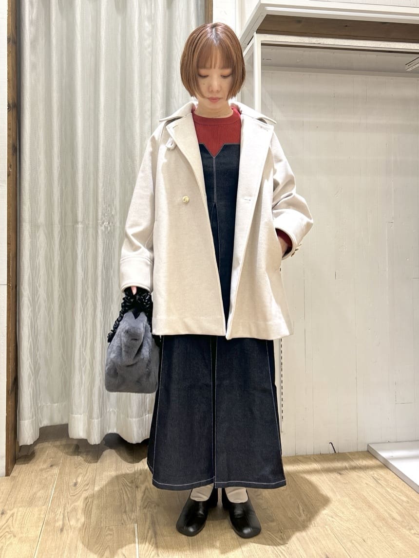ga_riさんの「THE SHOP TK｜クラシカルな装い ウールライクスタンドカラーコート」を使ったコーディネート
