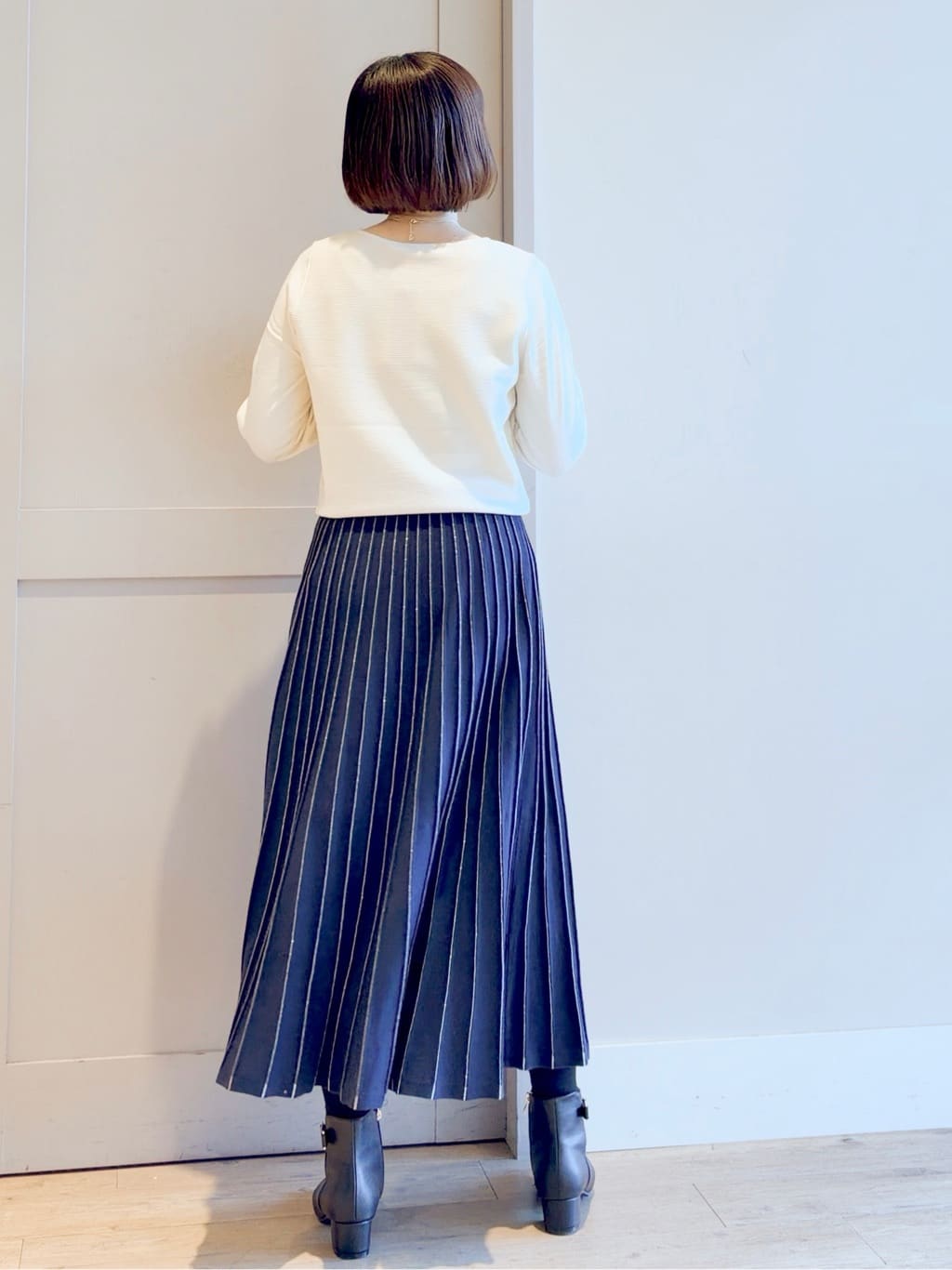 yamakoさんの「grove｜【最終お値下げ！】ガーターボートネックプルオーバー【洗える/毛玉軽減】」を使ったコーディネート