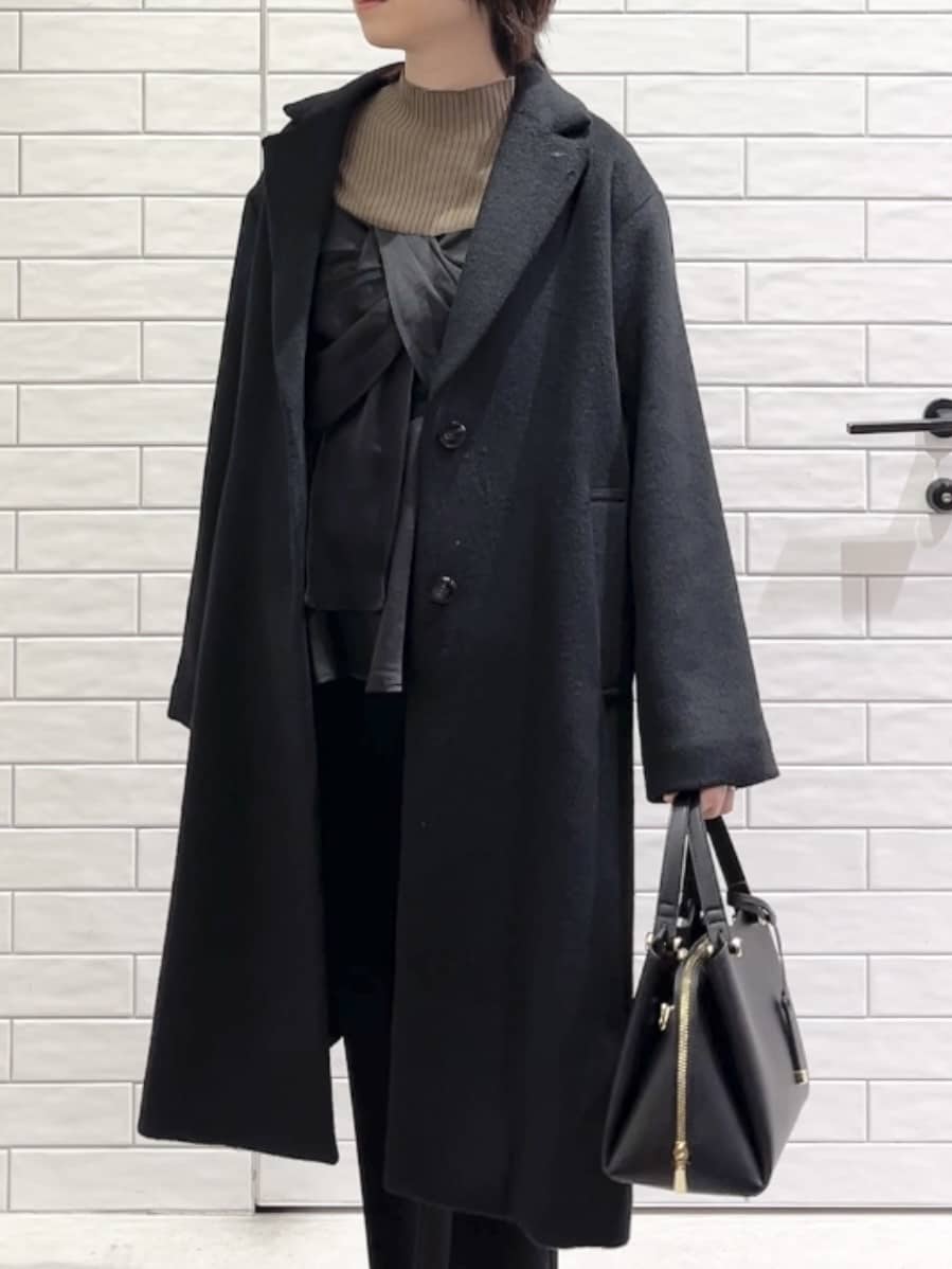 しおりさんの「OPAQUE.CLIP｜カシミヤブレンドウールチェスターコート」を使ったコーディネート