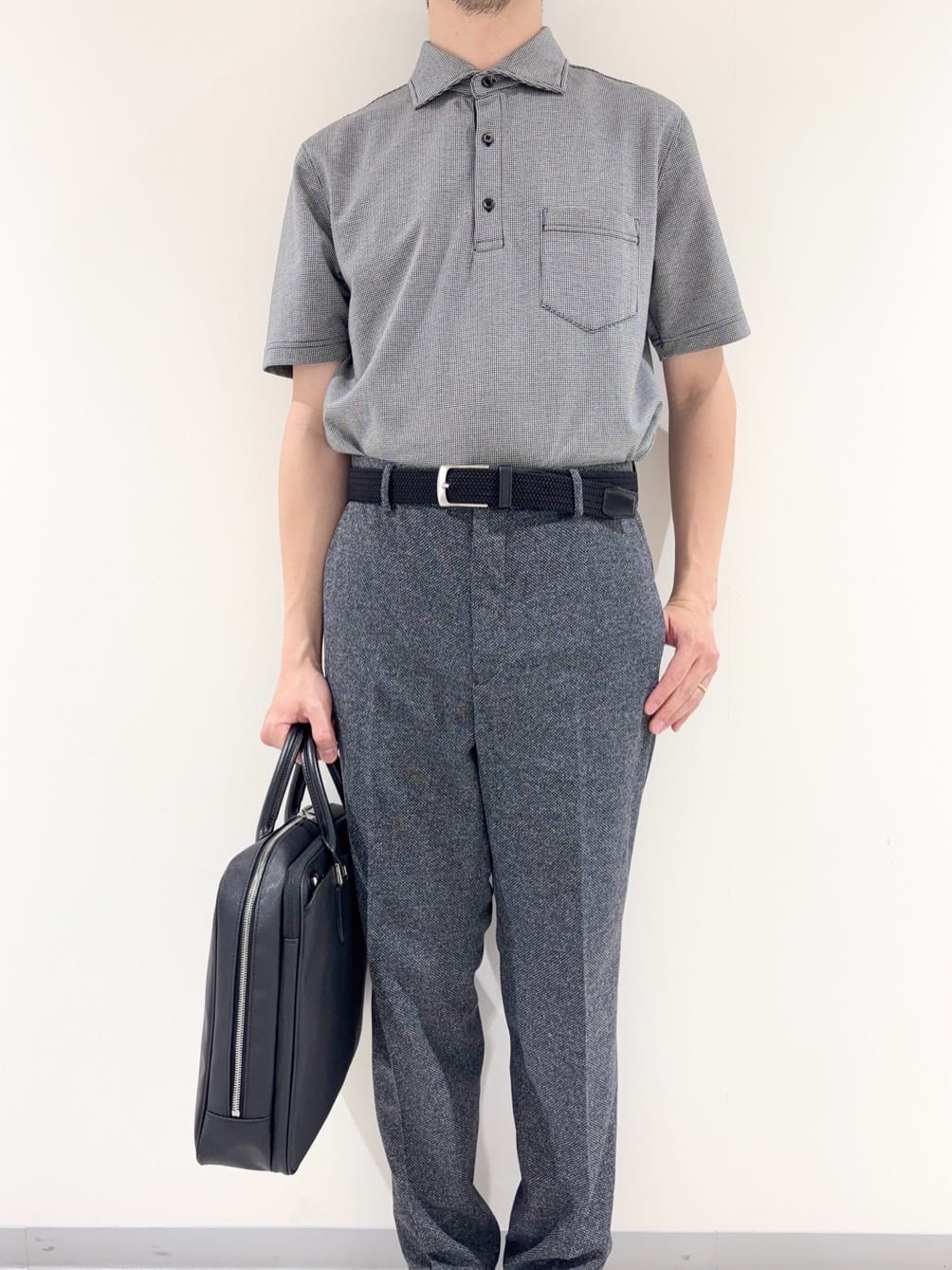 及川さんの「TAKEO KIKUCHI｜【抗菌防臭】COOL DOTS（R）ドビープリント ジャケット」を使ったコーディネート
