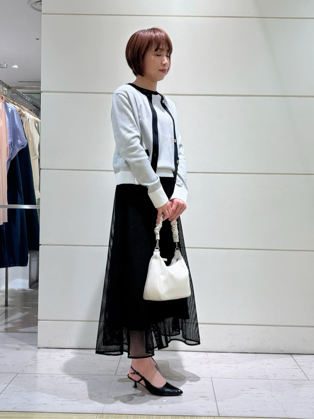 Satoさんの「UNTITLED｜◆【配色カラー/アンサンブル可能】きれいめ七分袖ニット」を使ったコーディネート