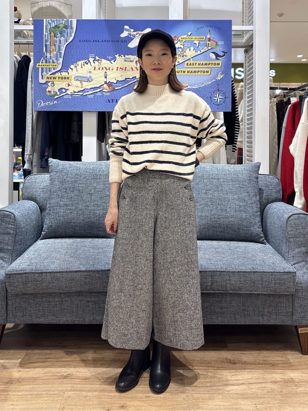 risaさんの「Dessin｜【洗える】ハイネックベロアモールニット」を使ったコーディネート
