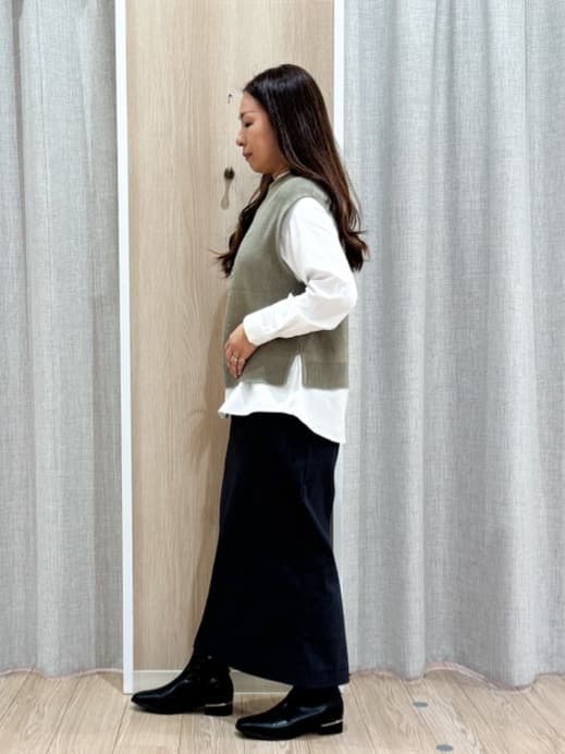 sachiさんの「grove｜ニットベスト&times;シャツセット」を使ったコーディネート