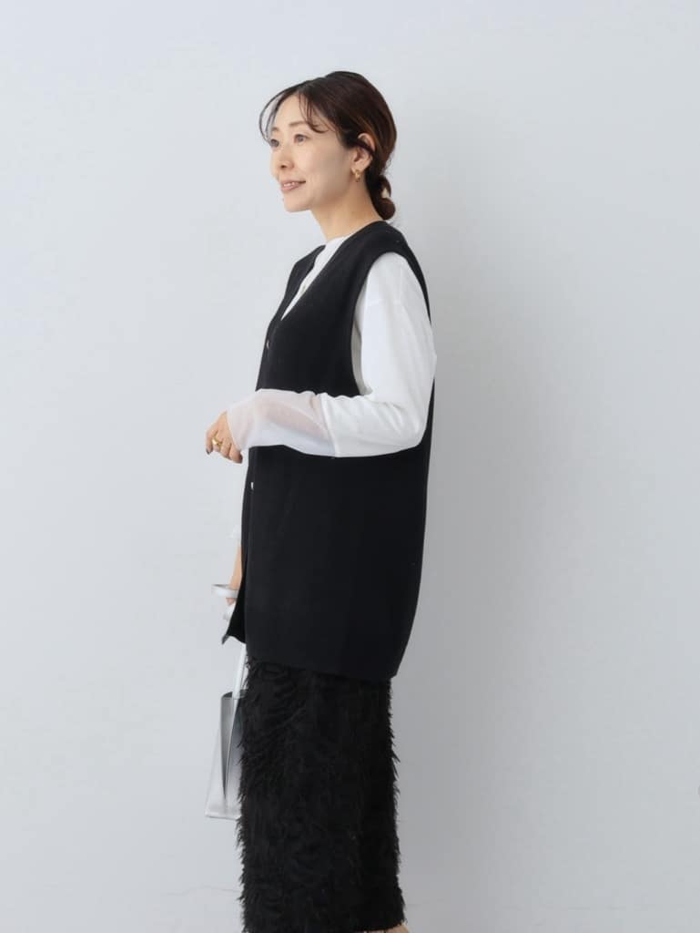 YUさんの「INDIVI｜◆【洗える】袖＆裾 シアーデザイントップス」を使ったコーディネート