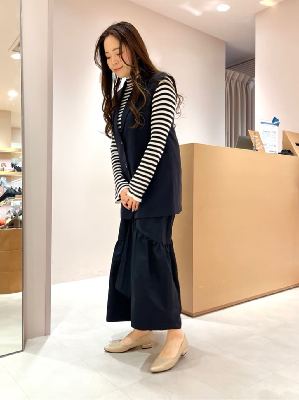 aya.oさんの「ESPERANZA｜《定番》晴雨兼用クッションフラットパンプス」を使ったコーディネート