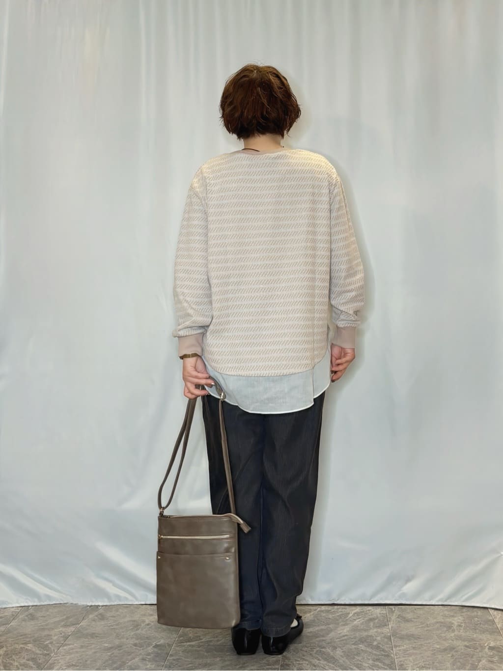 たみさんの「SHOO･LA･RUE｜【S-LL/体型カバー】気負わず着られる ジャカード裾フェイクトップス」を使ったコーディネート