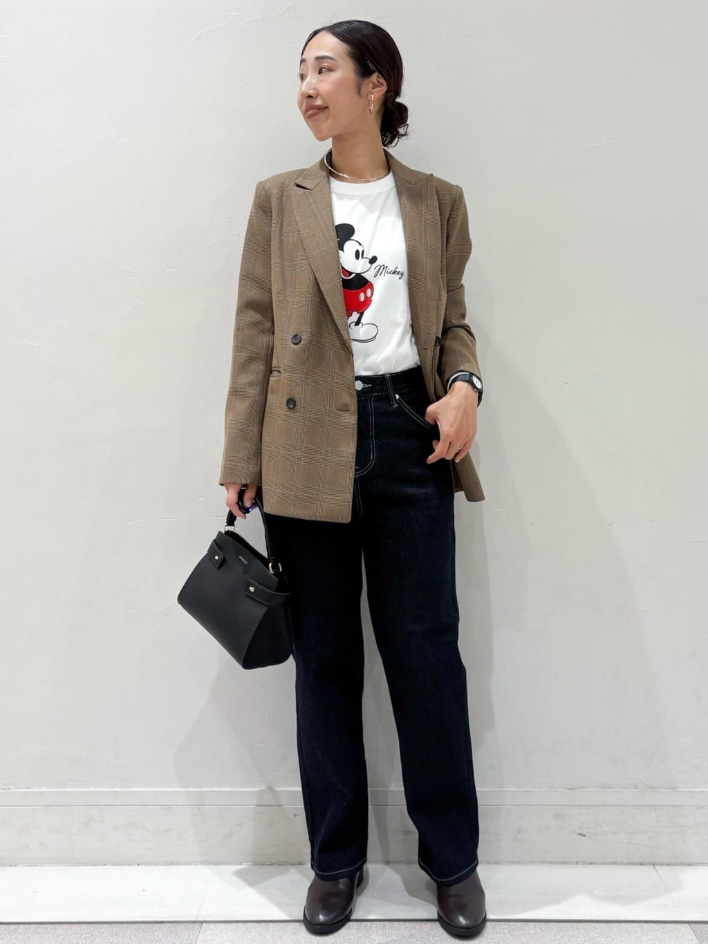 ちえさんの「OPAQUE.CLIP｜【Mickey Mouse】プリントロングTシャツ」を使ったコーディネート