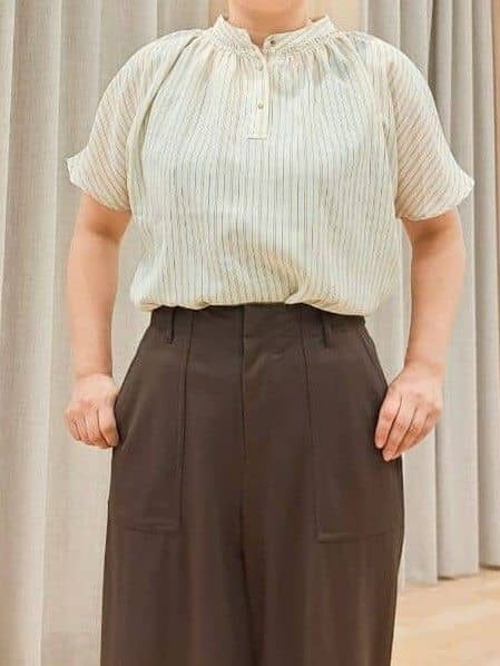ふるさんの「grove｜シアーボーダーカーディガン」を使ったコーディネート