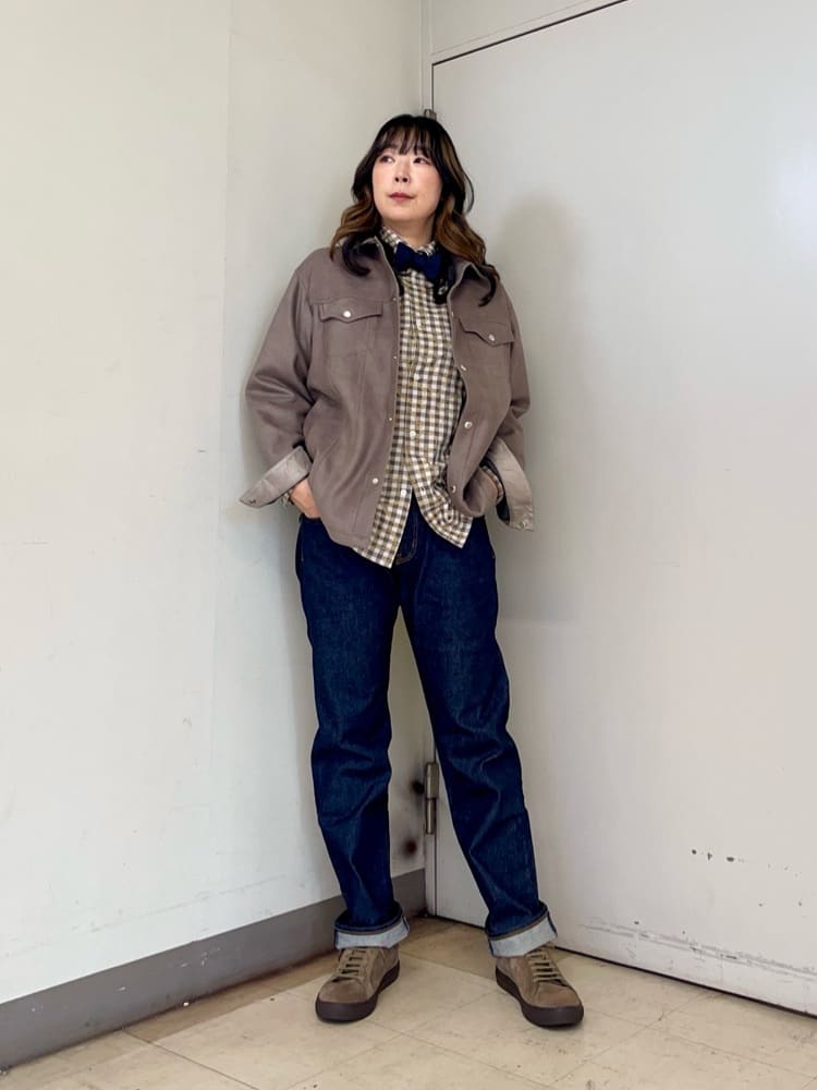 iwさんの「TAKEO KIKUCHI｜チェックボーラーガーゼシャツ」を使ったコーディネート