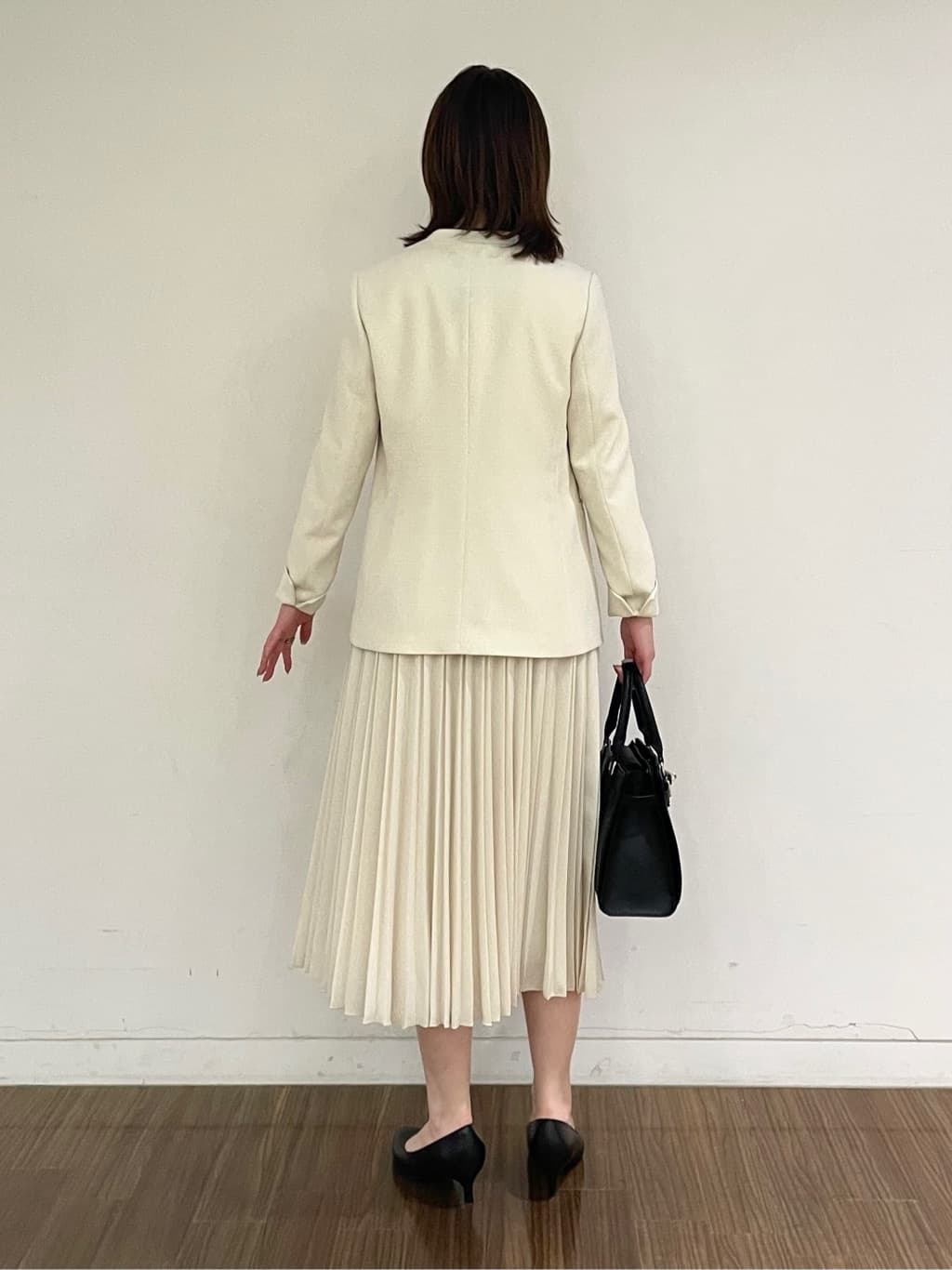 ねねさんの「INDIVI｜◆【洗える／スーツ】ノーカラージャケット」を使ったコーディネート