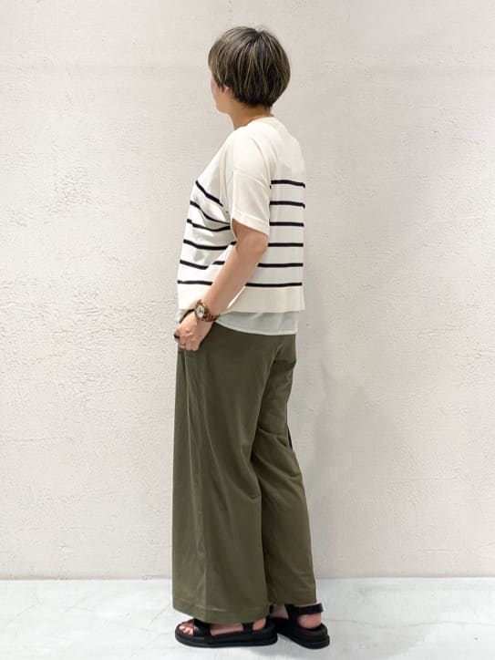 ばっちょさんの「grove｜【接触冷感】見た目はきちんと、着心地はらくちん クロップドベイカーパンツ」を使ったコーディネート