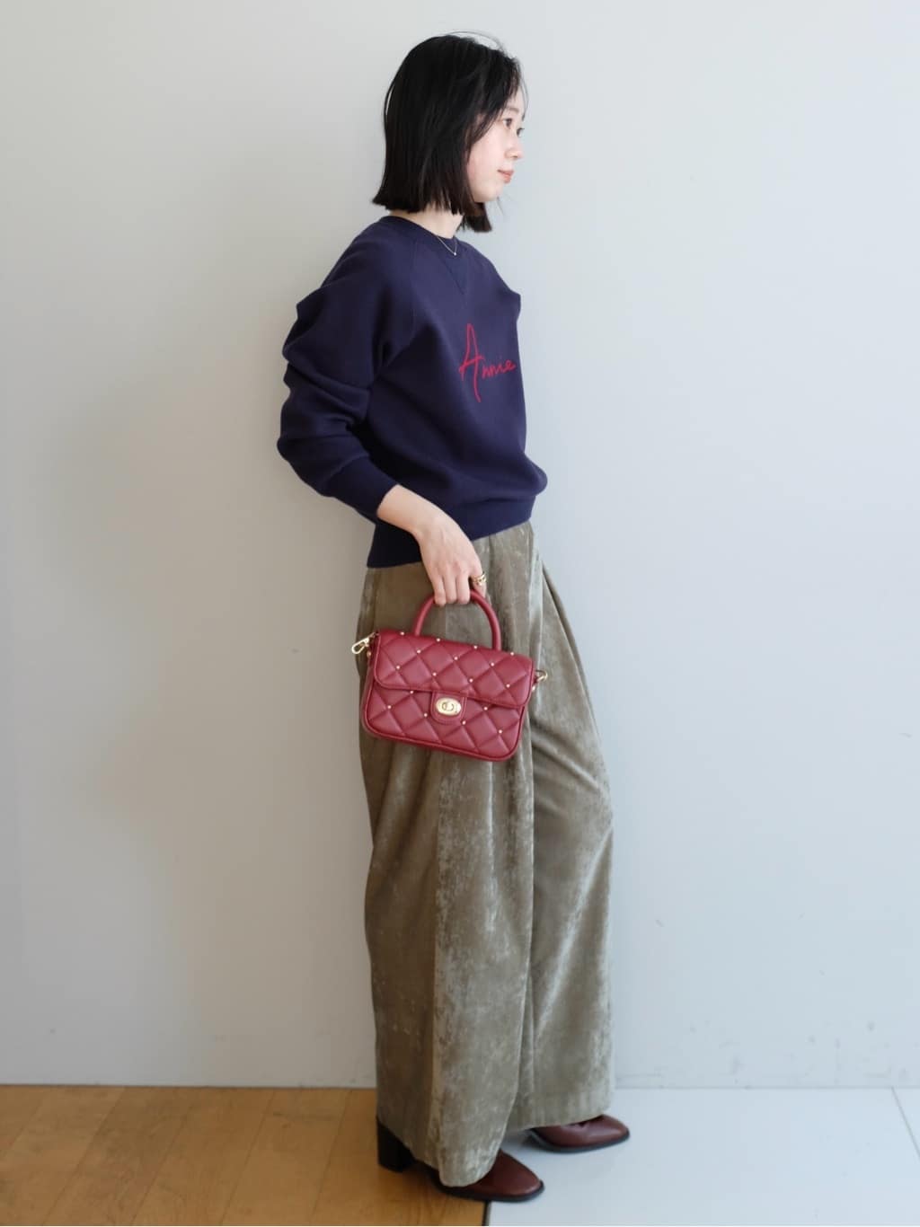 Kishimotoさんの「DRESSTERIOR｜◆アニージャカードニット」を使ったコーディネート