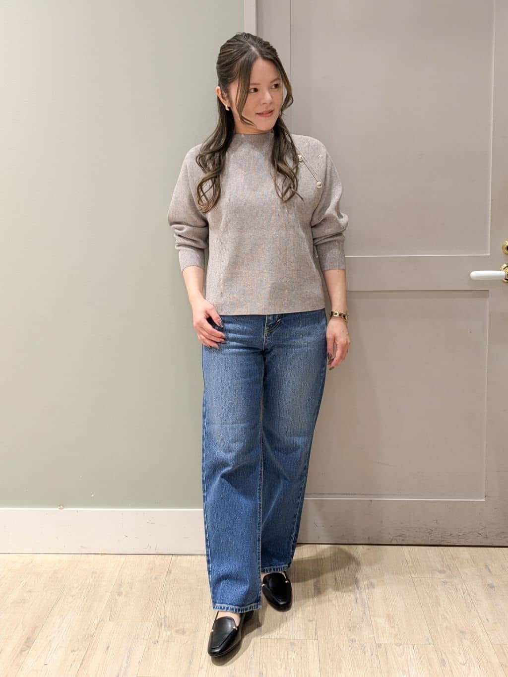 kuwawaさんの「grove｜【Lee&times;grove別注】STRAIGHT DENIM PANTS」を使ったコーディネート